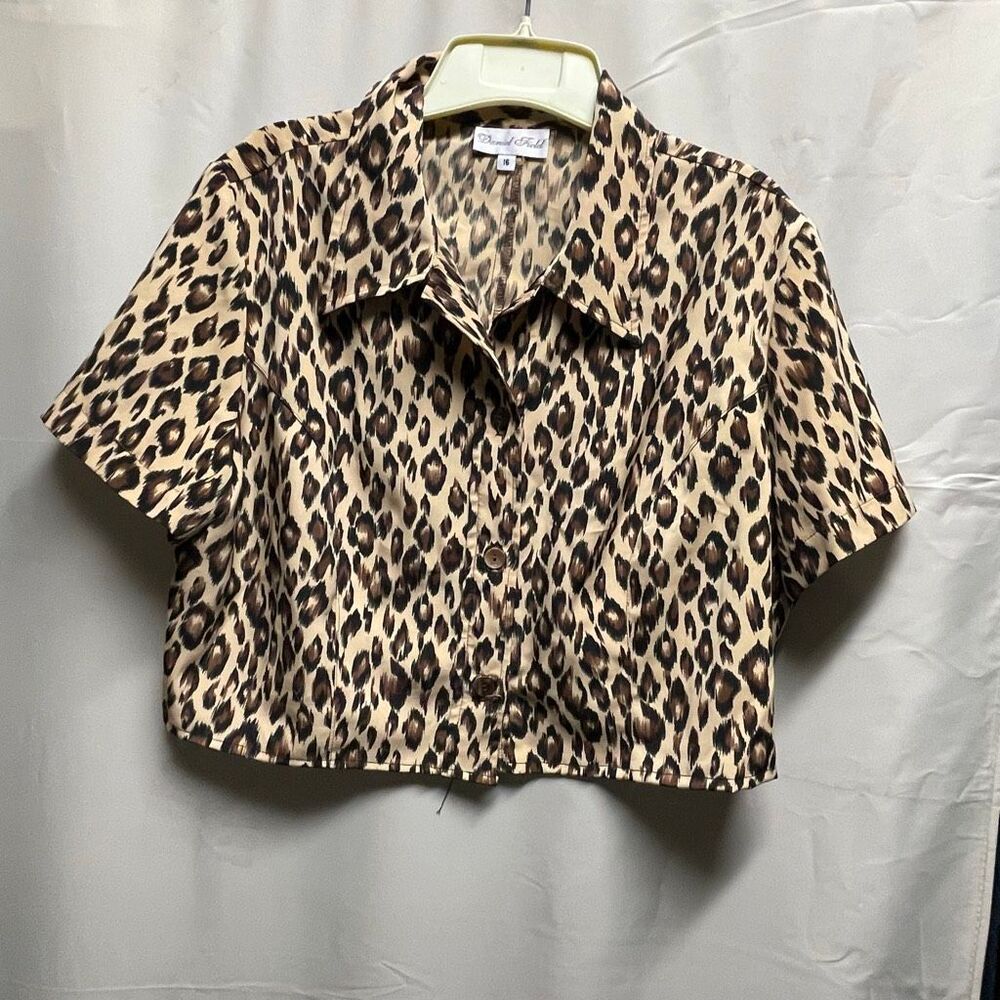 Vintage Daniel Field size 16 animal print cropped top